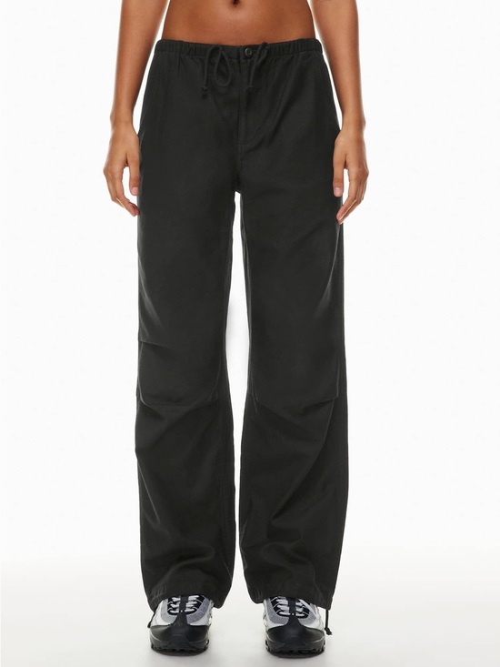 TNA Pants - Aritzia TNA Cache Cargo Pant - Black Cotton Relaxed Mid-rise Parachute Pants